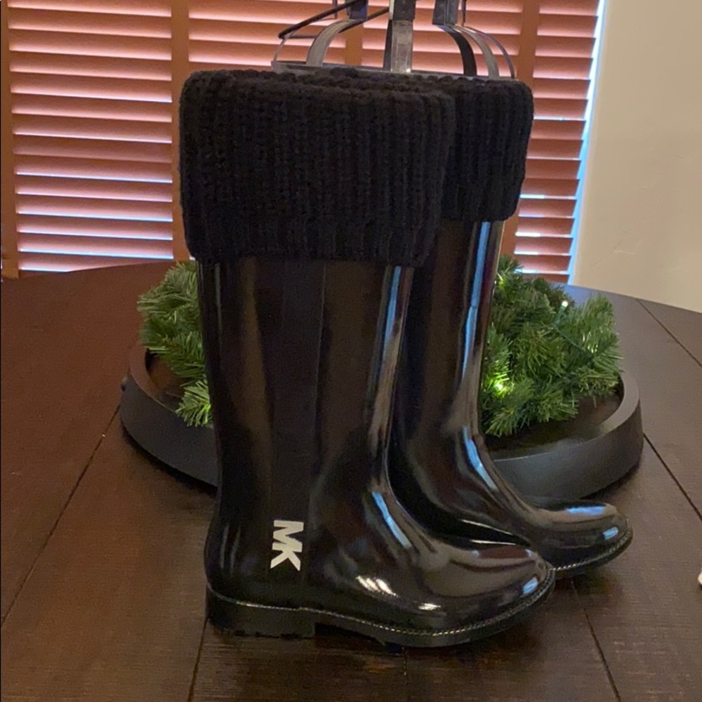 SOLD Michael Kors tall black rainboots